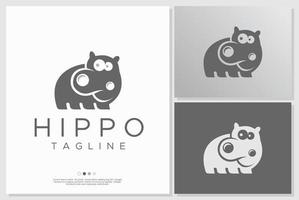 nijlpaard logo ontwerp illustratie. nijlpaard mascotte logo grafisch. vector