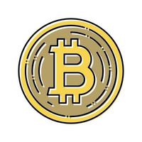 bitcoin cryptocurrency kleur pictogram vectorillustratie vector