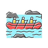 raften extreme sport kleur pictogram vectorillustratie vector