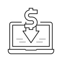 economische info laptop lijn pictogram vectorillustratie vector