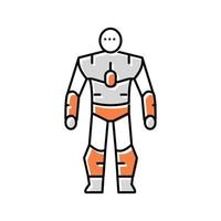 humanoid robot kleur icoon vector illustratie