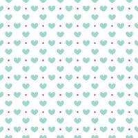 kleding stof patroon. blauw harten zijn afgewisseld met roze polka stippen. Aan een wit achtergrondnaadloos liefde hart ontwerp vector achtergrond. naadloos patroon Aan Valentijnsdag dag. de naadloos textuur.