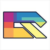 q r logo met meetkundig kleur vector