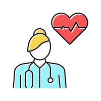 cardiologie medisch specialist kleur pictogram vectorillustratie vector