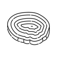 stuk hout hout lijn icoon vector illustratie
