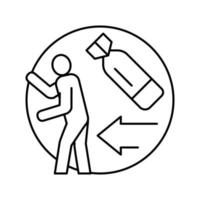 ontsnapping uit oorlog vluchteling lijn pictogram vectorillustratie vector