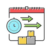 tijd levering inkoop kleur pictogram vectorillustratie vector