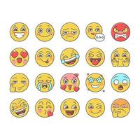 emoji emotioneel grappig glimlach gezicht pictogrammen reeks vector