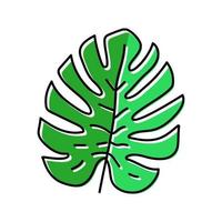 monstera tropisch blad kleur icoon vector illustratie