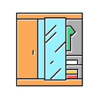 garderobe kamer motel kleur pictogram vectorillustratie vector