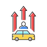 volwassen bestuurder verbetering cursus kleur pictogram vectorillustratie vector