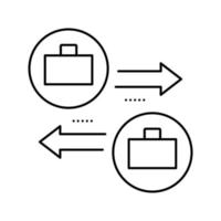 baan verandering lijn pictogram vector zwarte illustratie