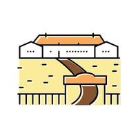 ranch stijl huis kleur pictogram vectorillustratie vector