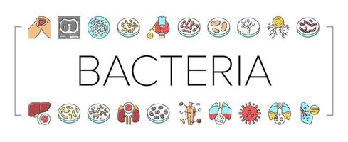 bacteriën infectie collectie iconen set vector