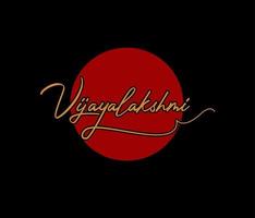 vijayalakshmi gouden logo met groot rood punt. vijayalakshmi merk logo. vector