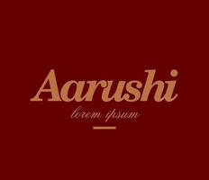 aarushi bedrijf logo. aarushi belettering vector logo.