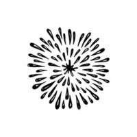 vuurwerk, starburst hand getrokken, vectorillustratie. vector