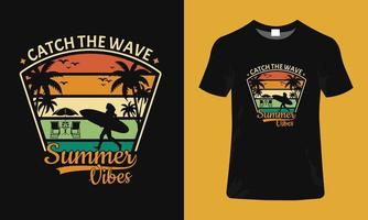 zomer gevoel t overhemd ontwerp strand t overhemd vector
