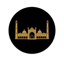 jama masjid gouden vector icoon. jama moskee, Delhi vlak illustratie. Islamitisch kunst.