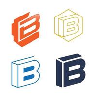 brief b logo, klassiek en elegant logo ontwerpen voor industrie en bedrijf, interieur logo, kuif embleem, decoratief logo vector
