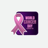 illustratie van 4 februari wereld kanker dag poster of banier achtergrond. vector