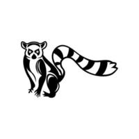 lemur grafisch icoon. lemur kleur teken en zwart wit geïsoleerd Aan wit achtergrond. lemur illustratie. vector