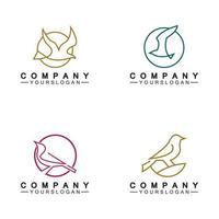 lijn kunst vogel logo vector illustratie ontwerp minimalistische vogel icoon symbool