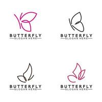 gemakkelijk vlinder monoline logo-vector illustratie vector