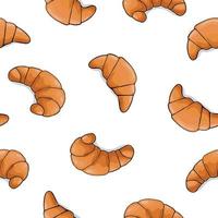 naadloos tekenfilm croissant patroon vector