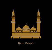 quba moskee, medina vector icoon. masjed quba gouden vector illustratie.