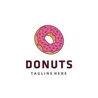 donut taart met roze room logo ontwerp kruidenier winkel vector