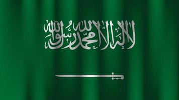 vlag van saudi Arabië land natie symbool 3d textiel satijn effect achtergrond behang vector