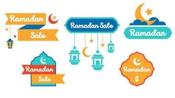 reeks van 5 Ramadan uitverkoop badges icoon symbool vector