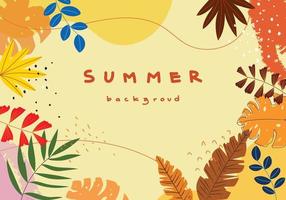 tropisch zomer tekening met ruimte voor tekst vector illustratie. kleurrijk abstract ontwerp achtergrond voor banier, poster, kaart, omslag.