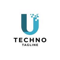 technologie themed brief u logo. Super goed voor ieder technologie gerelateerd bedrijf vector