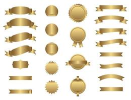 lint banier set. gouden linten. vector