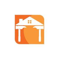huis bouwen en vernieuwing logo icoon vector illustratie