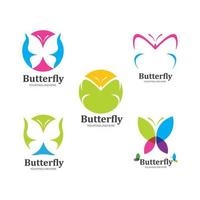 vlinder logo icoon vector sjabloon