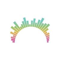 equalizer, geluid golven en geluid effect ilustration logo vector icoon