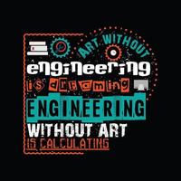 mechanisch ingenieur t-shirt ontwerp vector