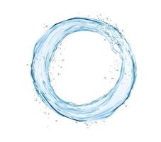ronde water plons geïsoleerd blauw vloeistof kader vector