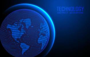 modern wereld kaart holograaf Aan technologie achtergrond vector