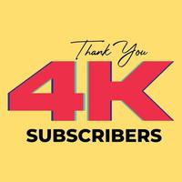 4k abonnees viering groet banier vector illustratie