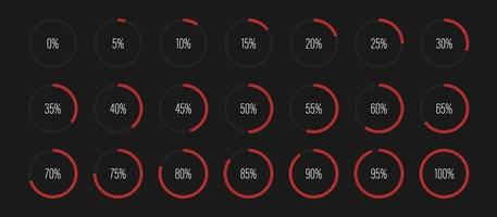 set van cirkel percentage-diagrammen vectorillustratie vector