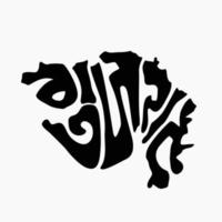 gujarat kaart belettering in Hindi tekst. gujarat kaart typografie ontwerp in zwart kleur. vector