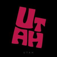 Utah kaart typografie. Utah staat kaart typografie. Utah belettering. vector