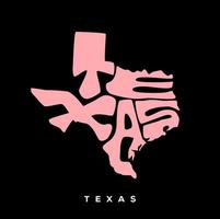 Texas staat kaart typografie. Texas kaart typografie. Texas belettering. vector