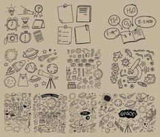 set van object en symbool hand getrokken doodle vector