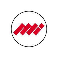 mi bedrijf naam eerste brieven monogram. mi rood ronde logo. vector