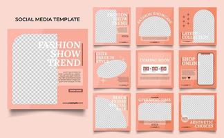 sociaal media sjabloon banier mode uitverkoop Promotie in roze bruin kleur vector